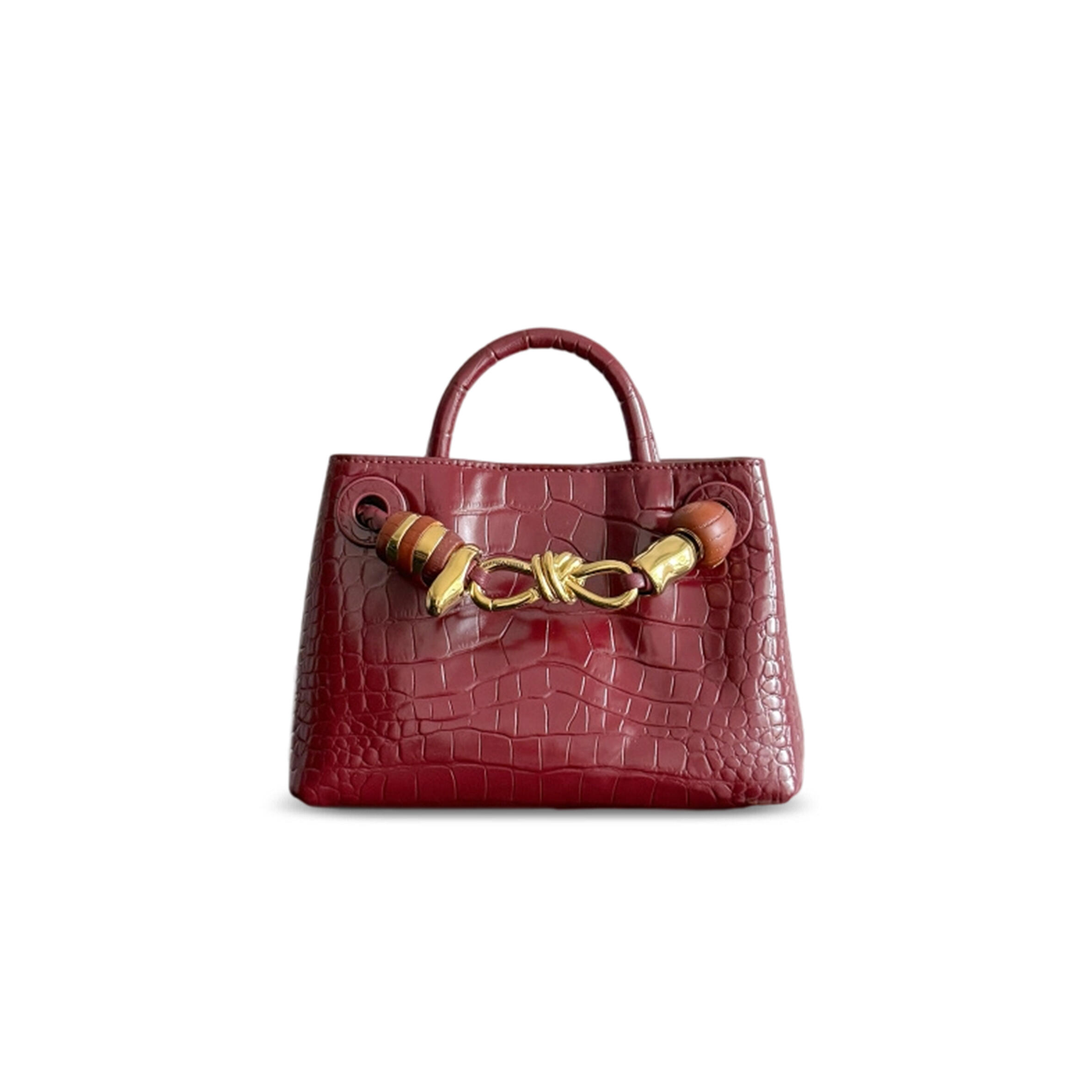 BOTTEGA VENETA MINI ANDIAMO CROCODILE LEATHER 777614 (22*15.5*9cm)
